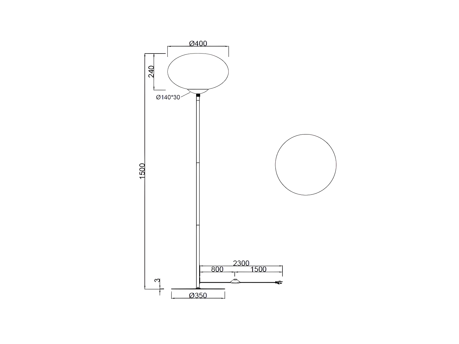 Lampadaire vintage verre et métal Fomento