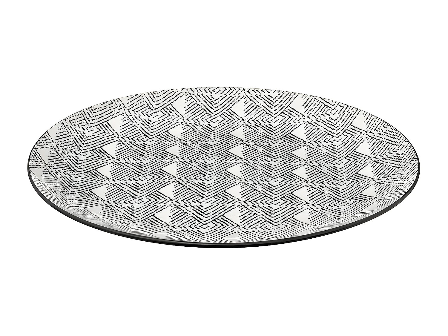 Service de Table 18 Pièces "Bohemia Etnic" 27cm Noir