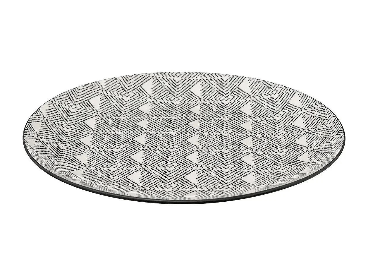 Service de Table 18 Pièces "Bohemia Etnic" 27cm Noir