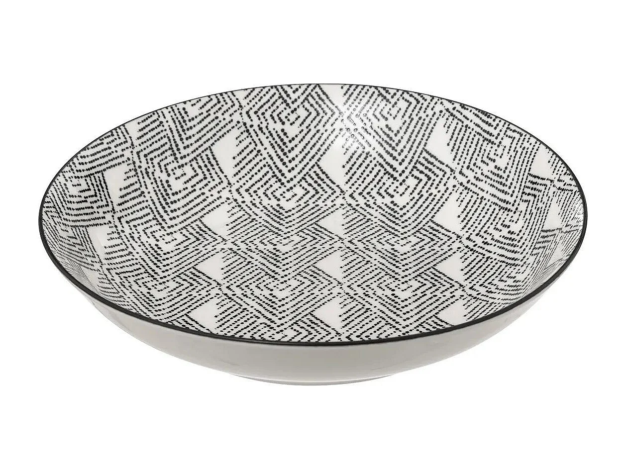 Service de Table 18 Pièces "Bohemia Etnic" 27cm Noir