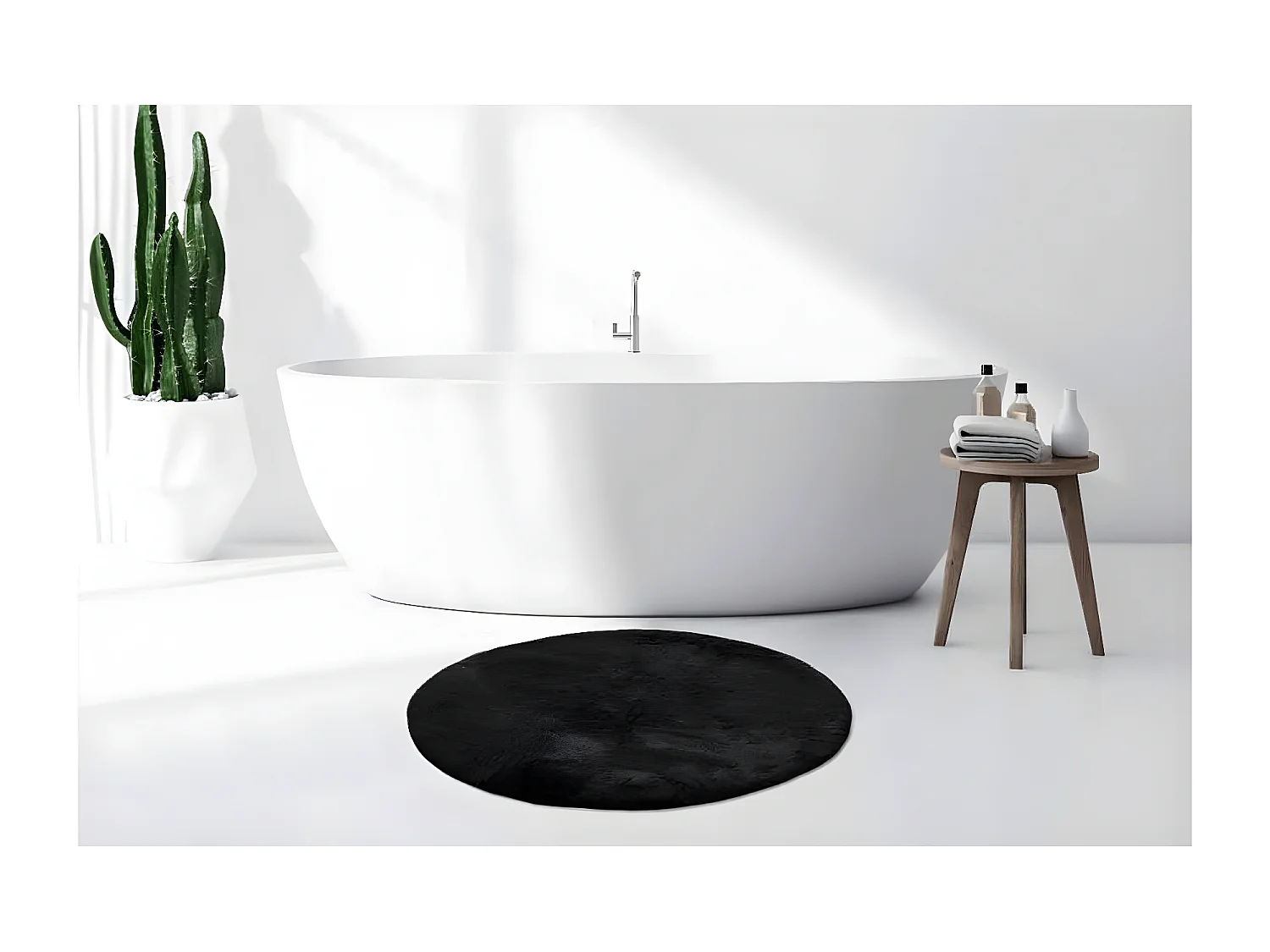 Tapis de Bain Antidérapant "Rabbit" 100cm Gris Foncé