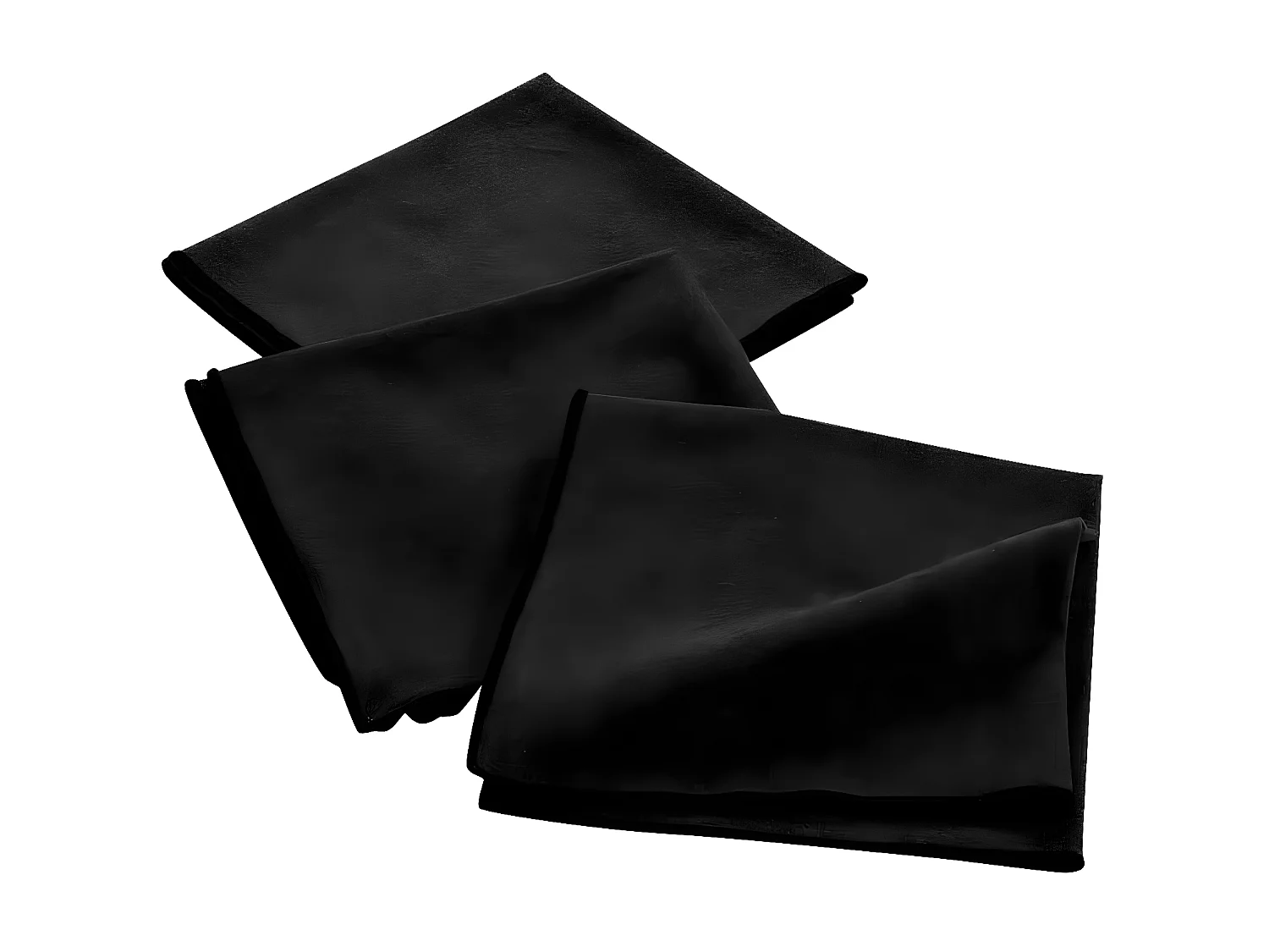 Lot de 3 Serviettes de Table "Mistraline" 40x40cm Noir