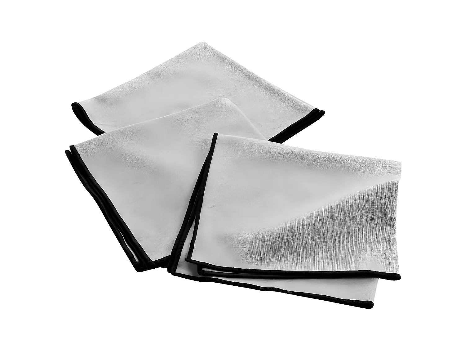 Lot de 3 Serviettes de Table "Mistraline" 40x40cm Gris Chiné