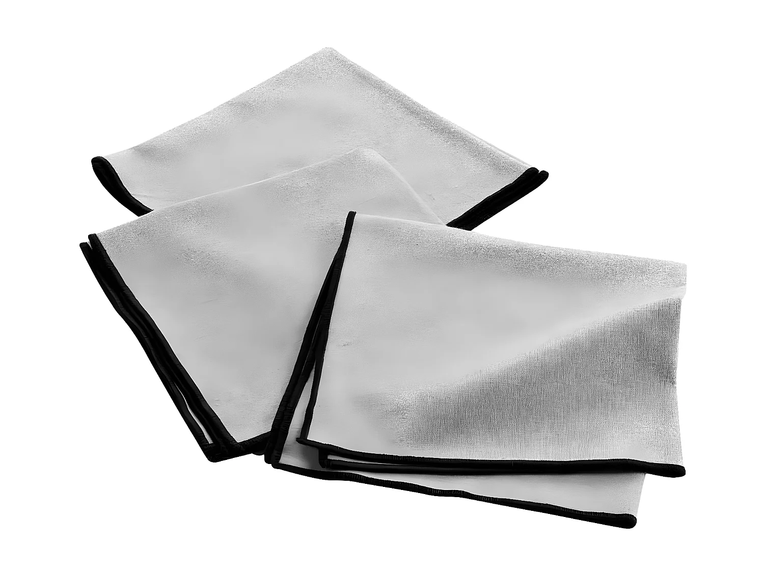 Lot de 3 Serviettes de Table "Mistraline" 40x40cm Gris Chiné
