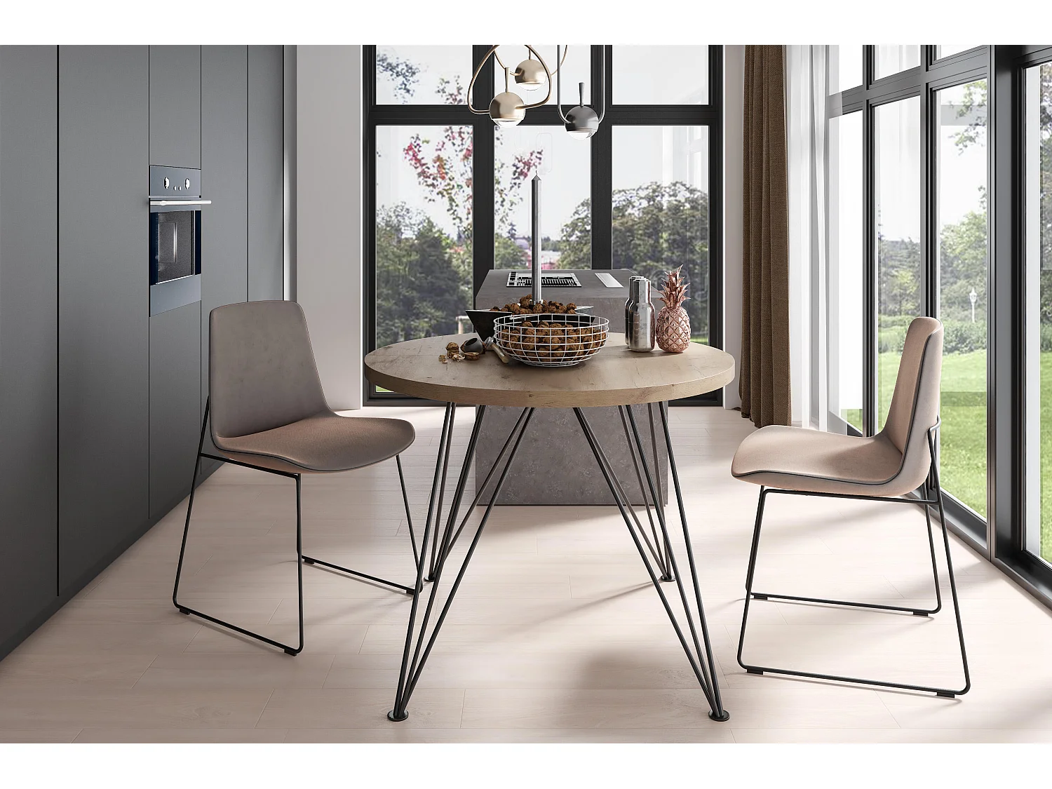 Table À Manger TIAGO DT120 120x196x76 Clair naturel