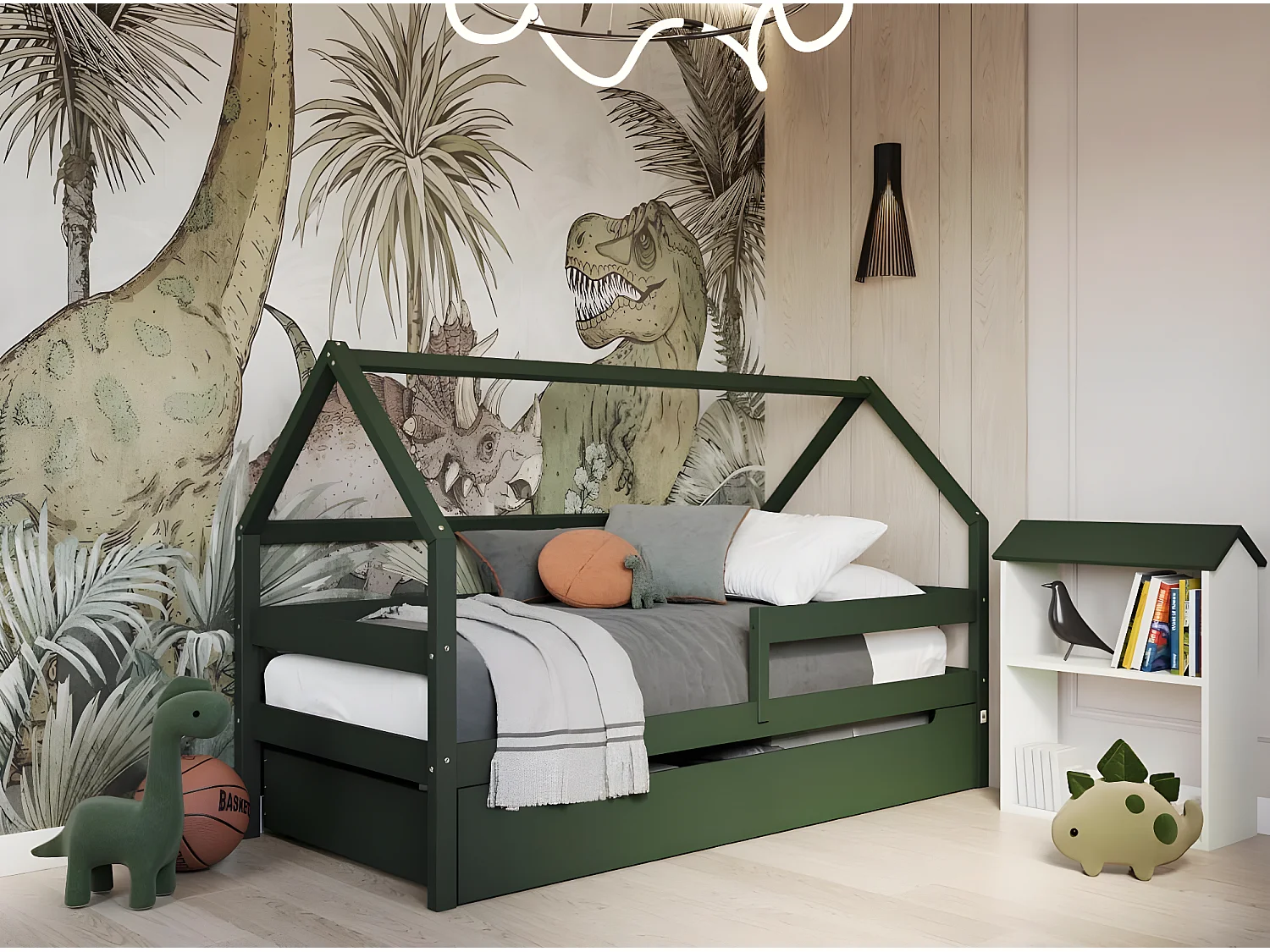 Letto Capanna SOLE HB005 97x211x134 Verde