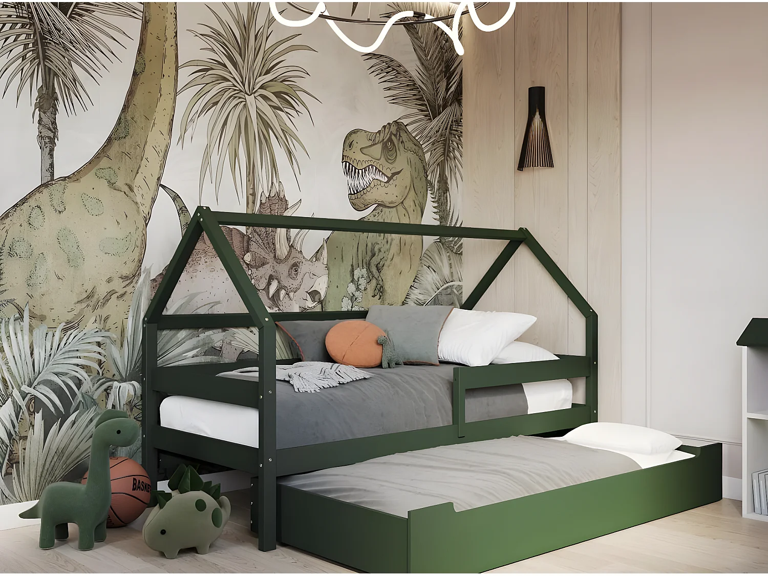 Letto Capanna SOLE HB005 97x211x134 Verde