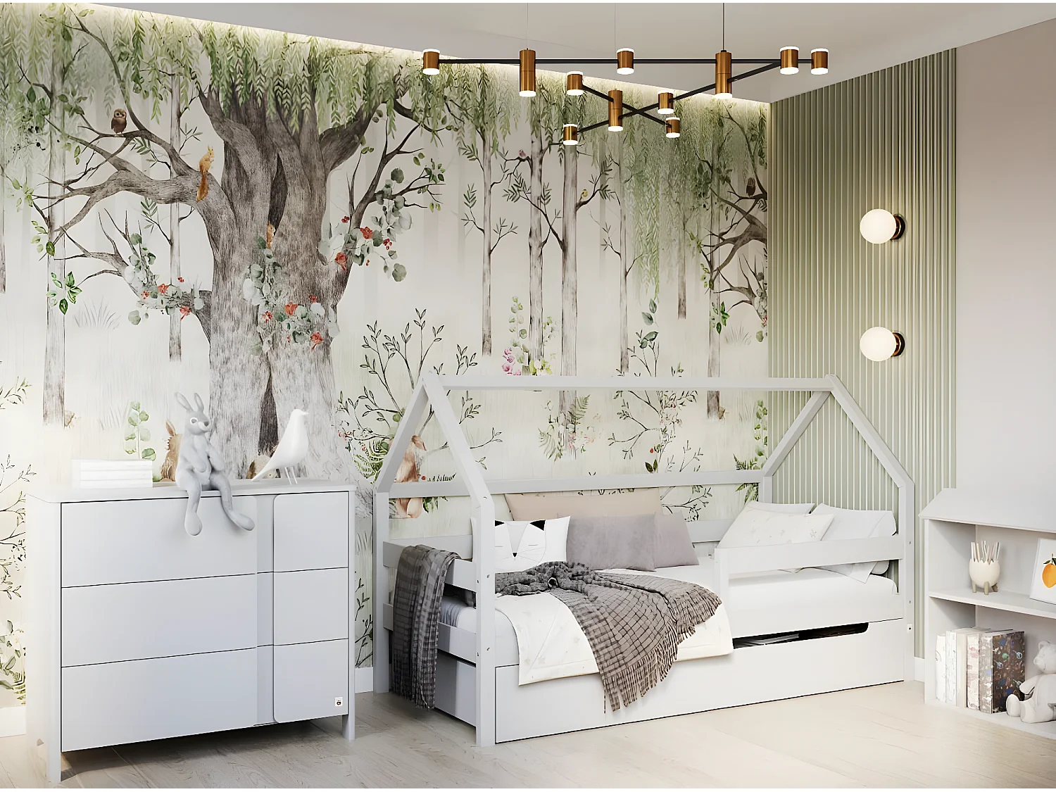 Letto Capanna SOLE HB005 97x211x134 Grigio