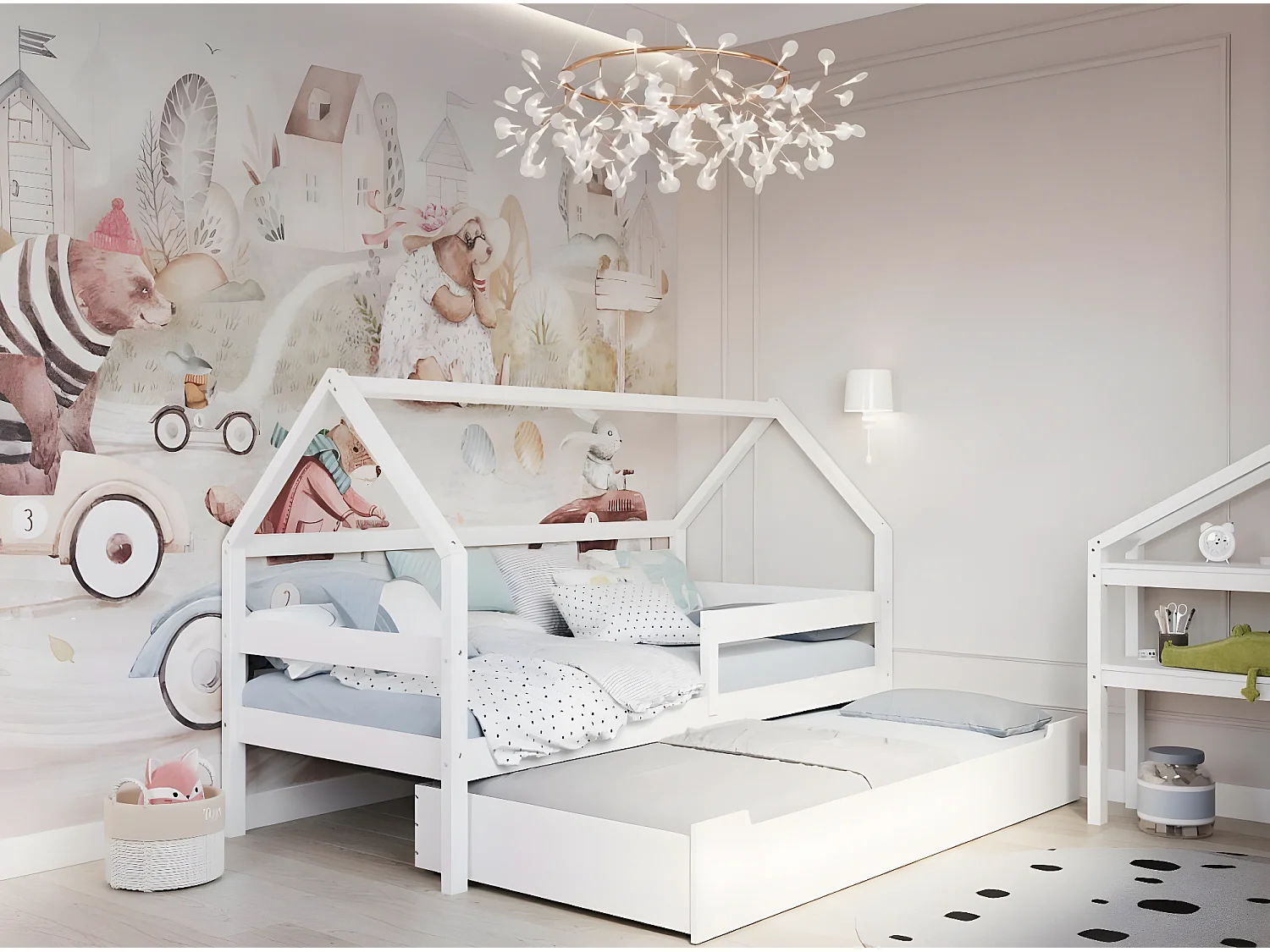 Letto Capanna SOLE HB005 97x211x134 Bianco