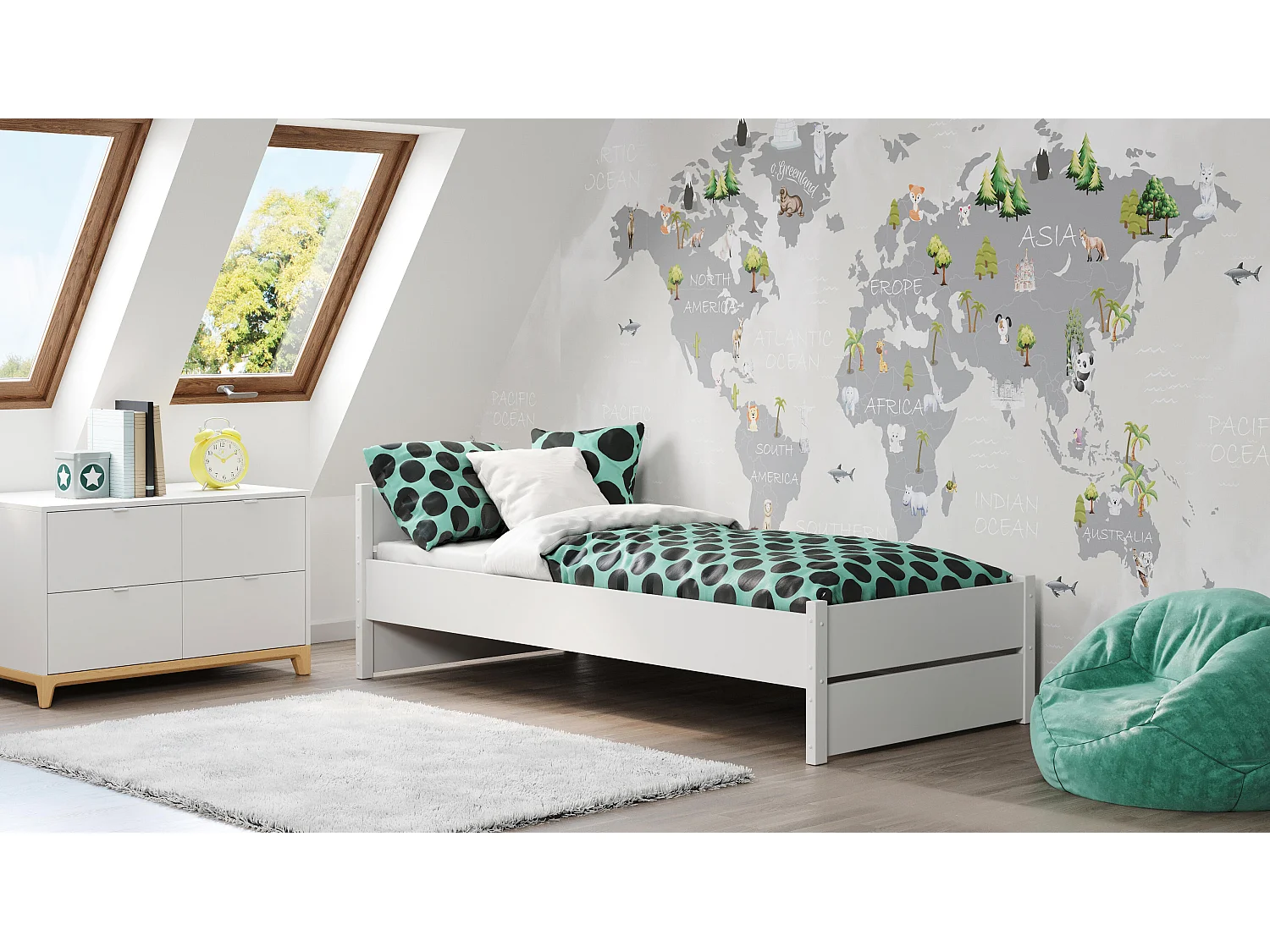 Bed MARCEL KSB005 97x207x65 Wit