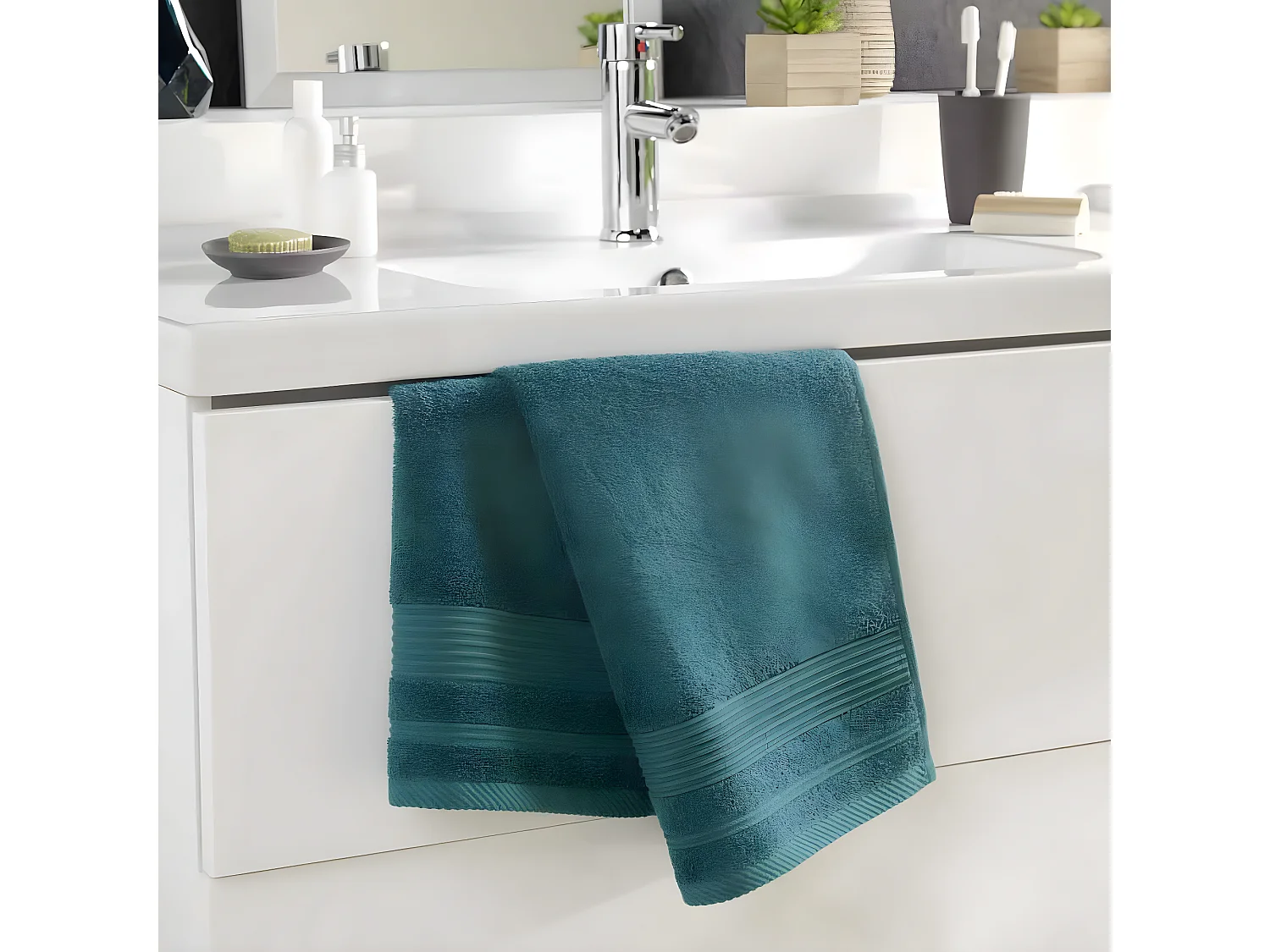 Serviette de Toilette "Tendresse" 50x90cm Émeraude