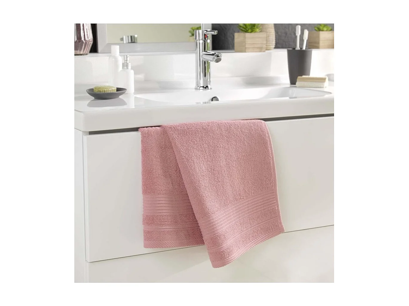 Serviette de Toilette "Tendresse" 50x90cm Bois de Rose