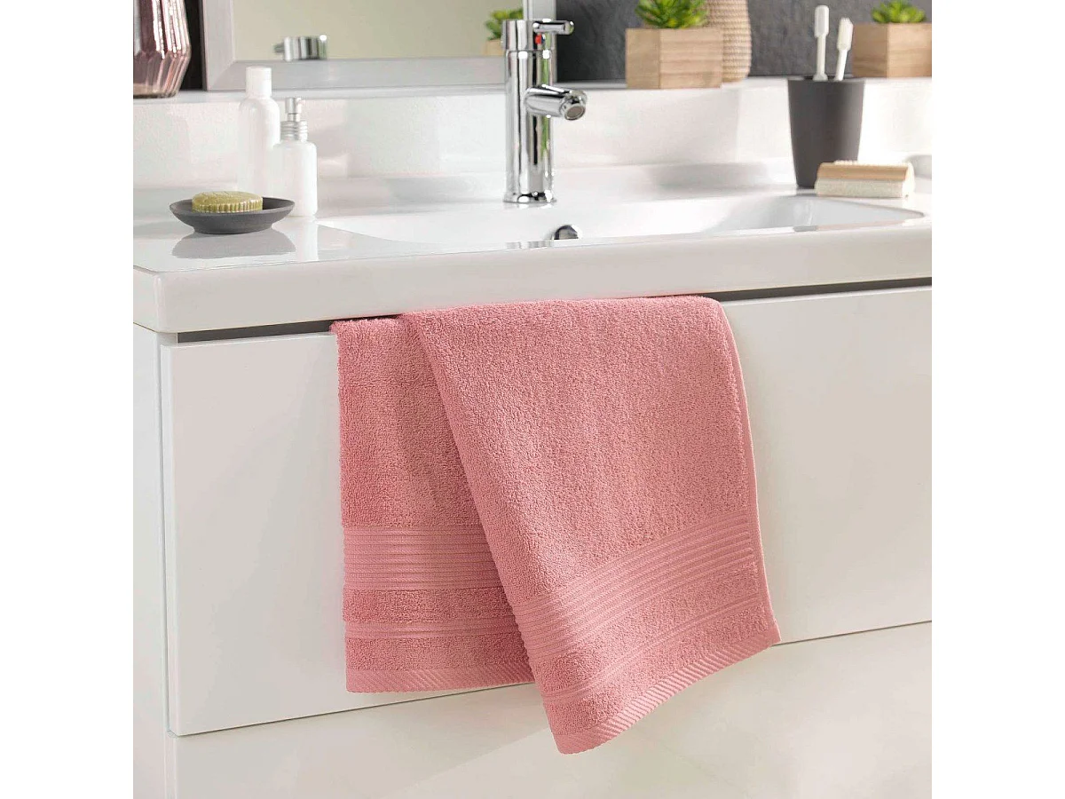 Serviette de Toilette "Tendresse" 50x90cm Bois de Rose