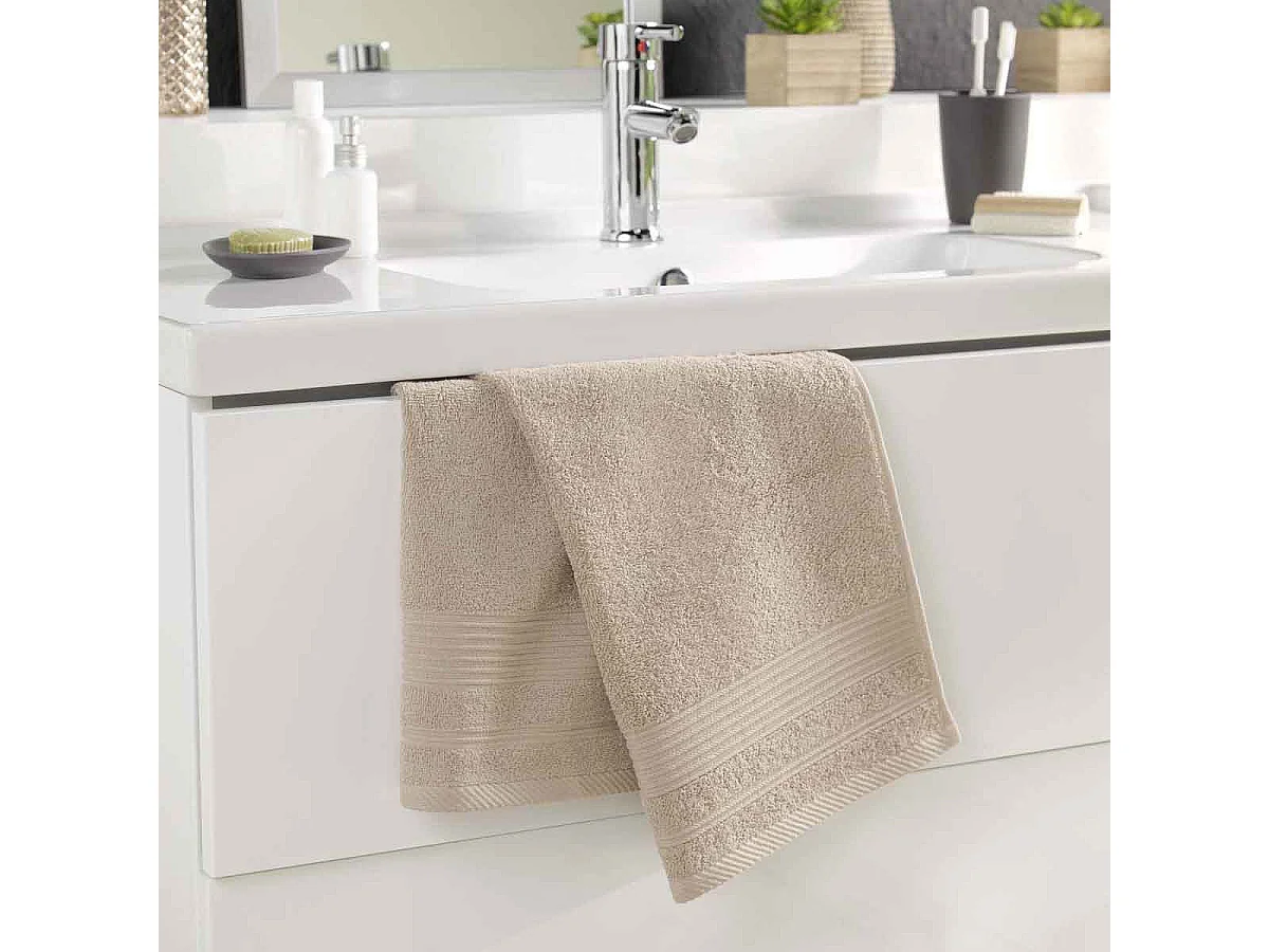Serviette de Toilette "Tendresse" 50x90cm Taupe