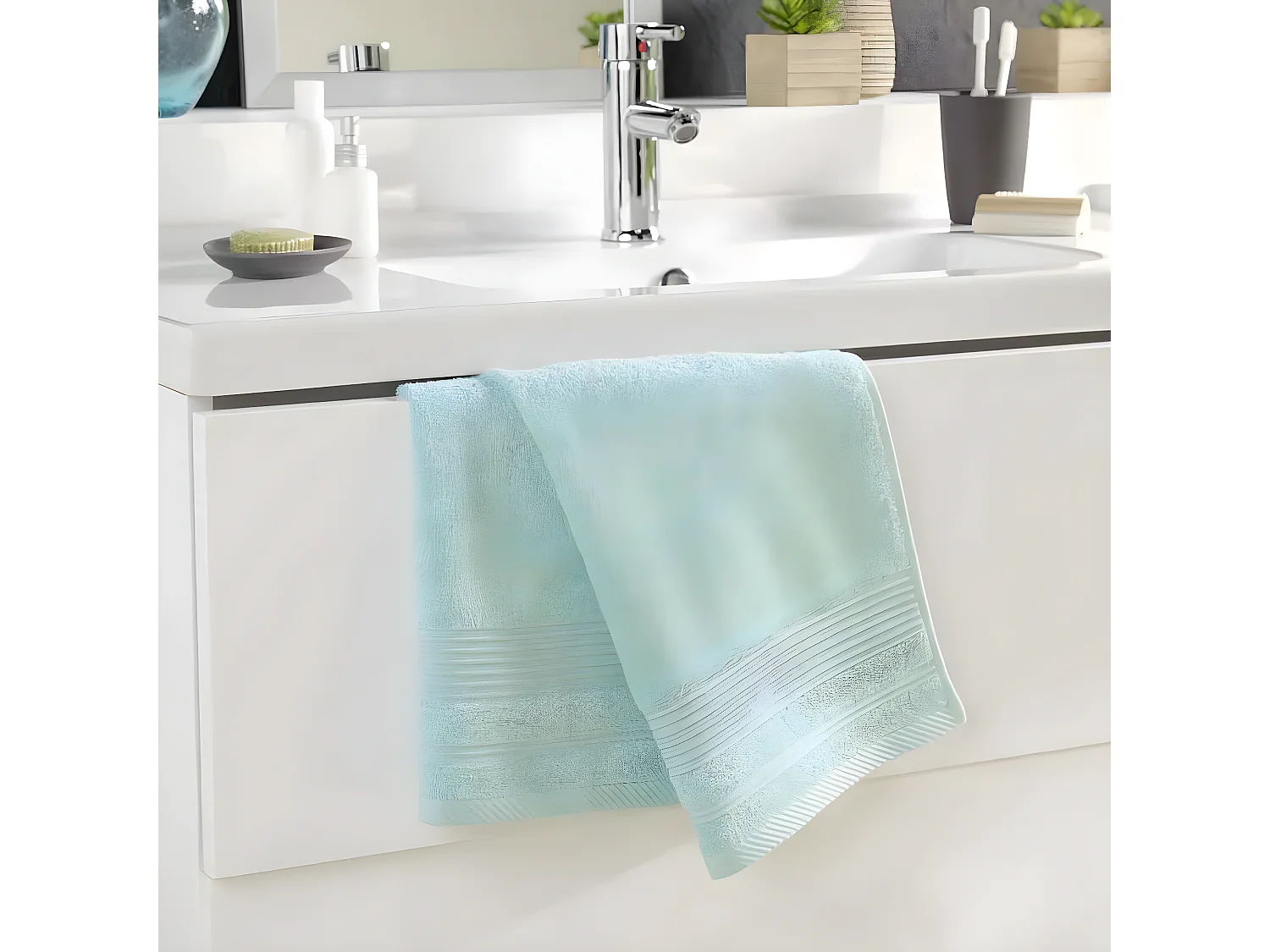 Serviette de Toilette "Tendresse" 50x90cm Céladon