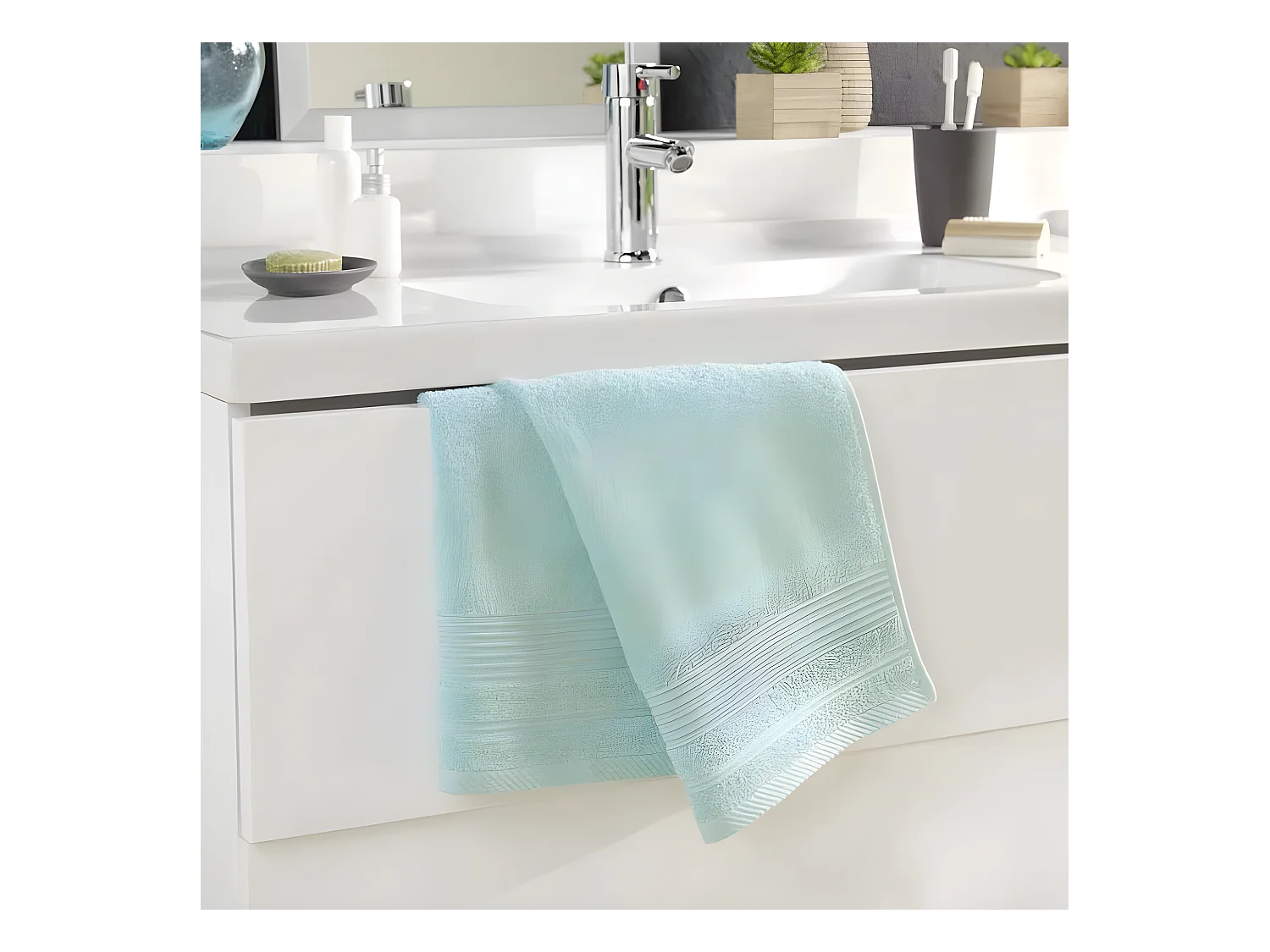 Serviette de Toilette "Tendresse" 50x90cm Céladon