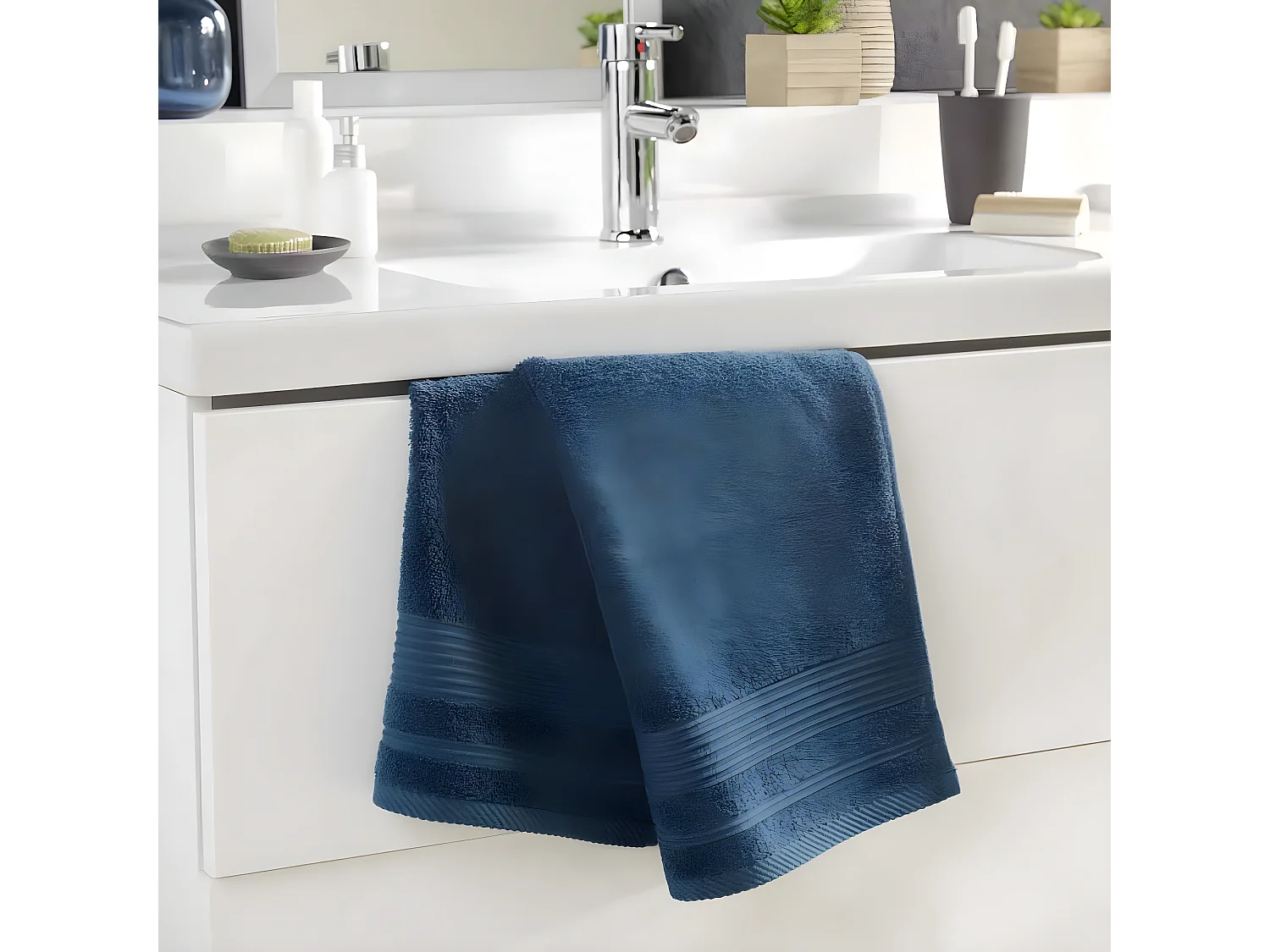 Serviette de Toilette "Tendresse" 50x90cm Saphir