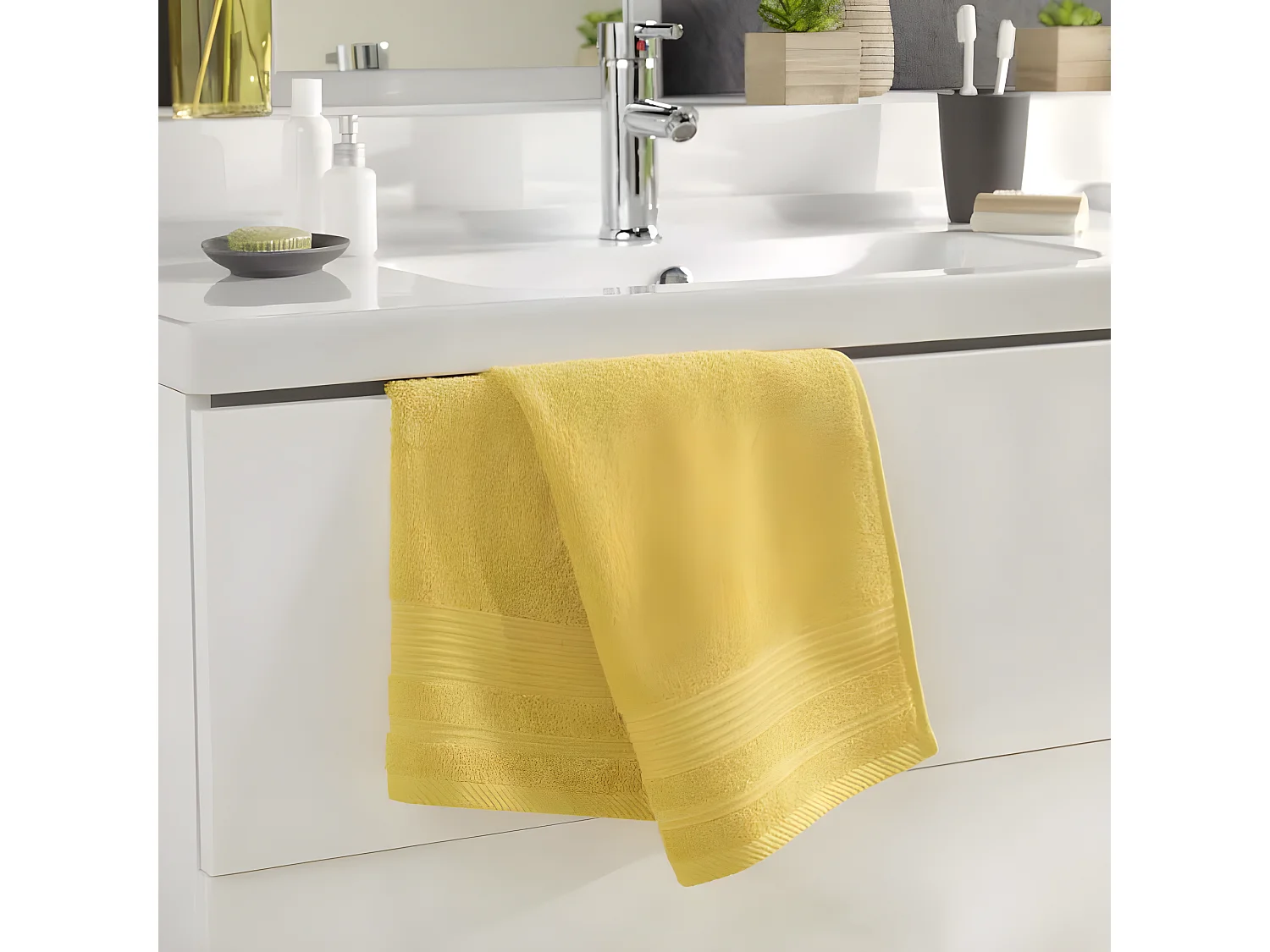 Serviette de Toilette "Tendresse" 50x90cm Mimosa