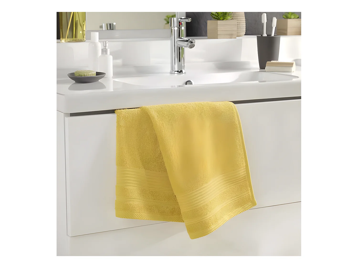 Serviette de Toilette "Tendresse" 50x90cm Mimosa
