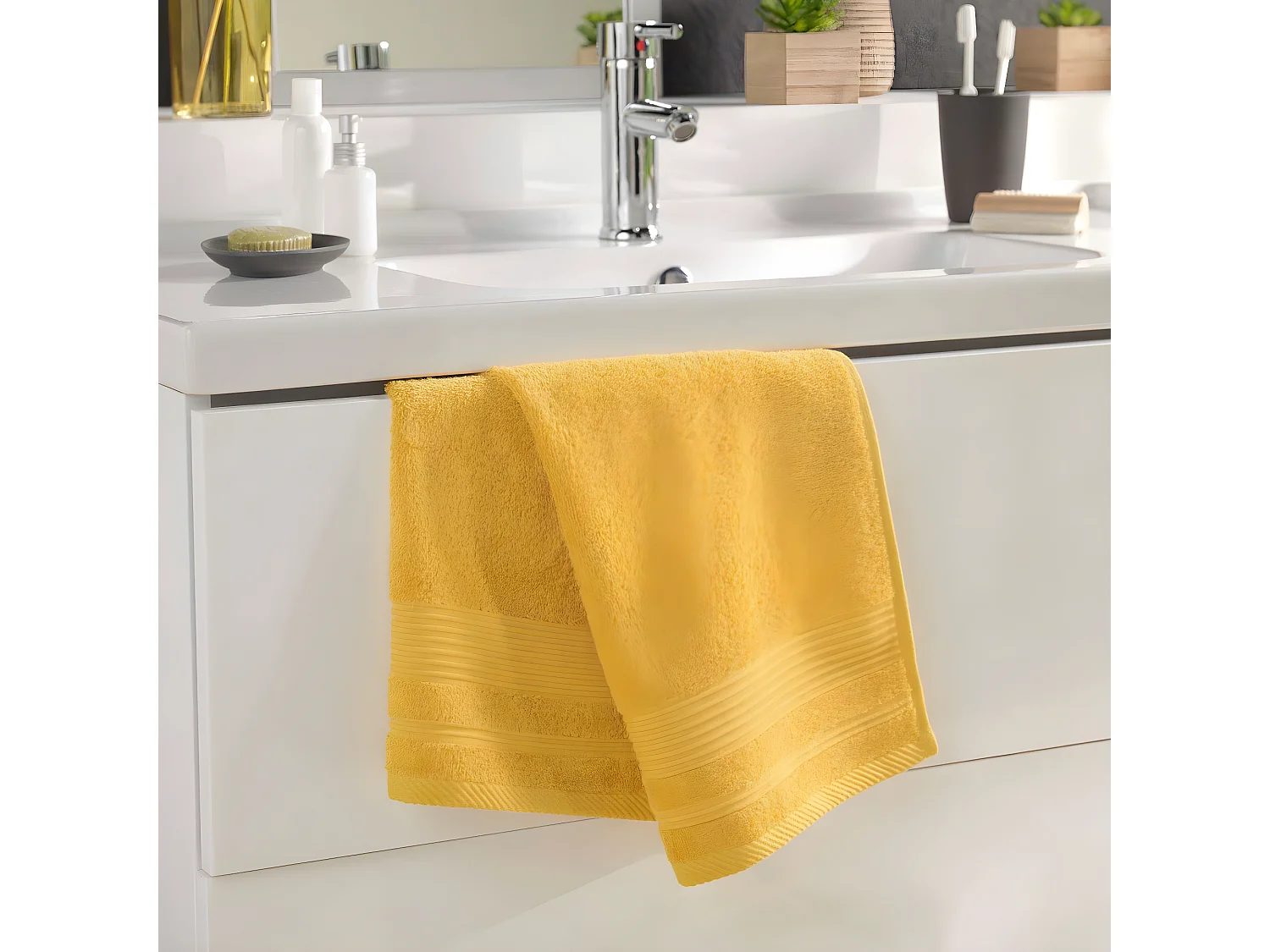 Serviette de Toilette "Tendresse" 50x90cm Mimosa