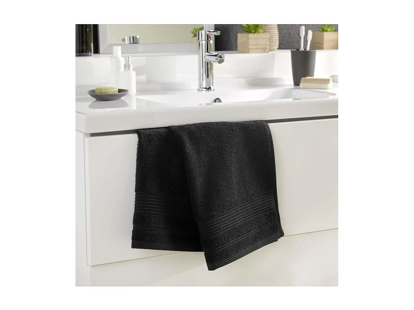 Serviette de Toilette "Tendresse" 50x90cm Noir