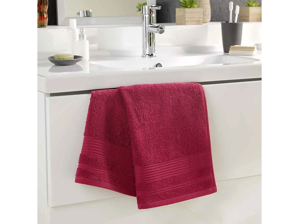 Serviette de Toilette "Tendresse" 50x90cm Rubis