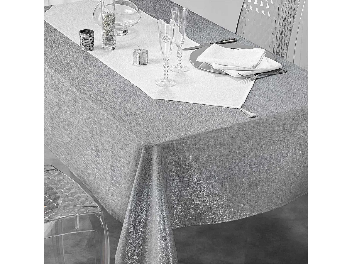 Lot de 3 Serviettes de Table "Silvery" 40x40cm Gris