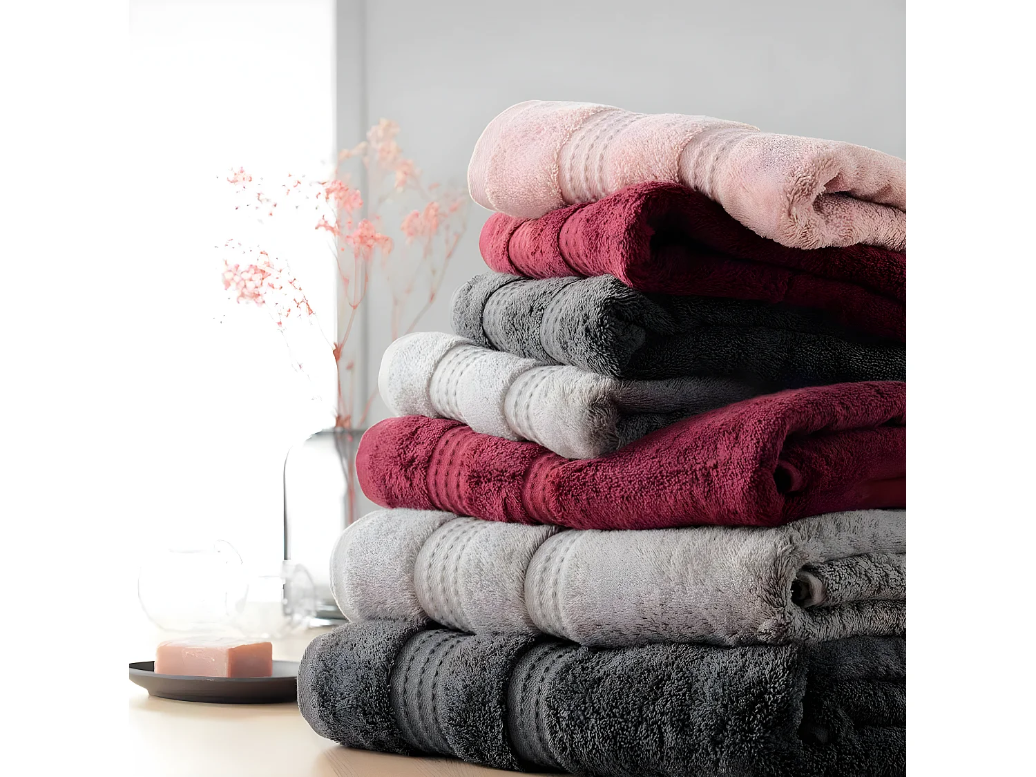 Serviette de Toilette "Excellence" 50x90cm Bordeaux