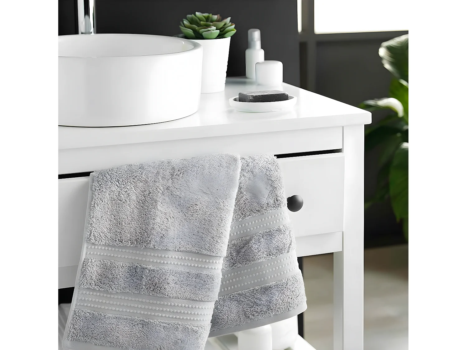 Serviette de Toilette "Excellence" 50x90cm Gris