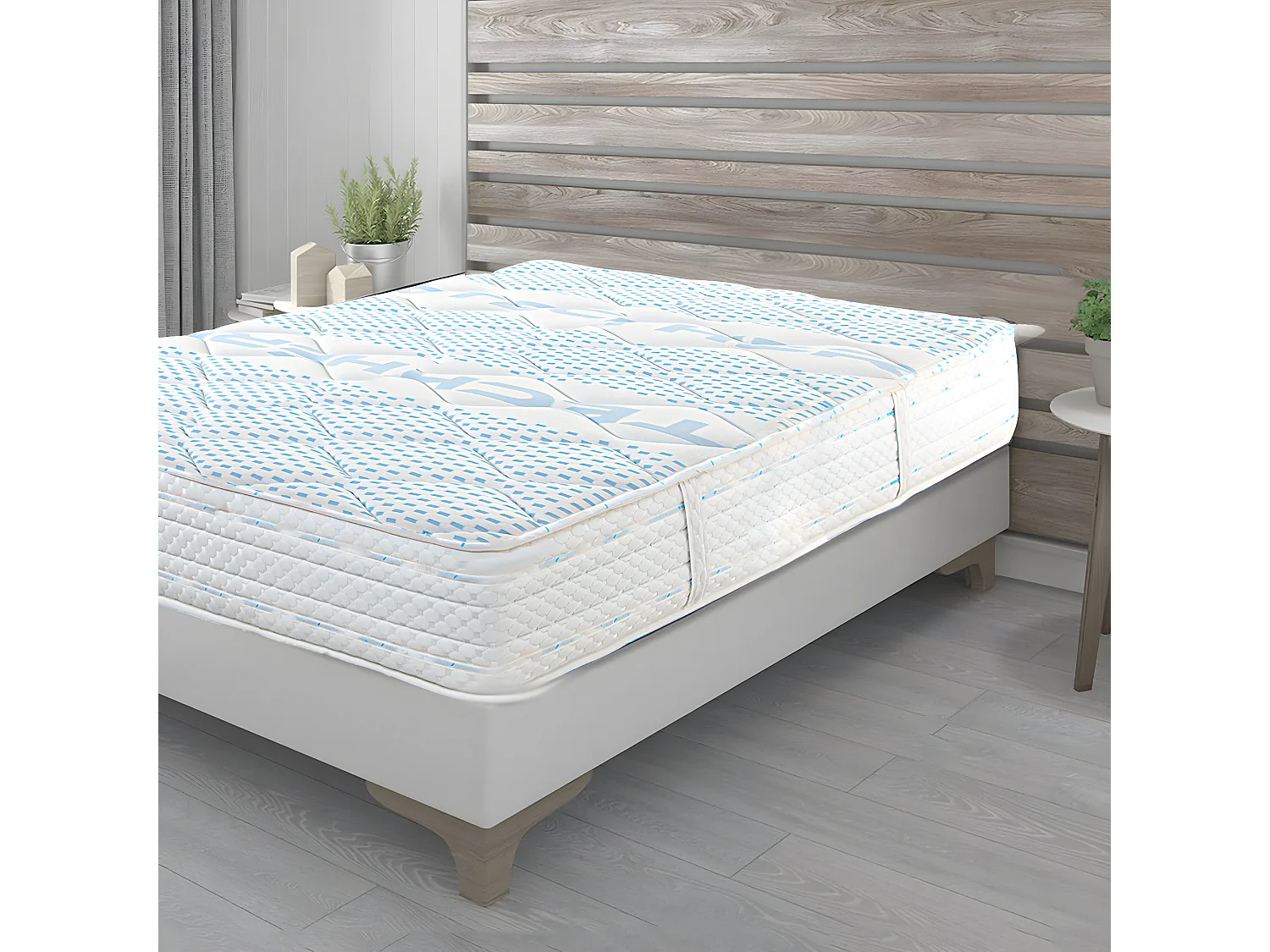 Matelas réversible ERIKA 90 x 190 cm, en mousse mémoire de forme , indépendance du couchage, ferme avec face été/hiver, épaisseur 24cm