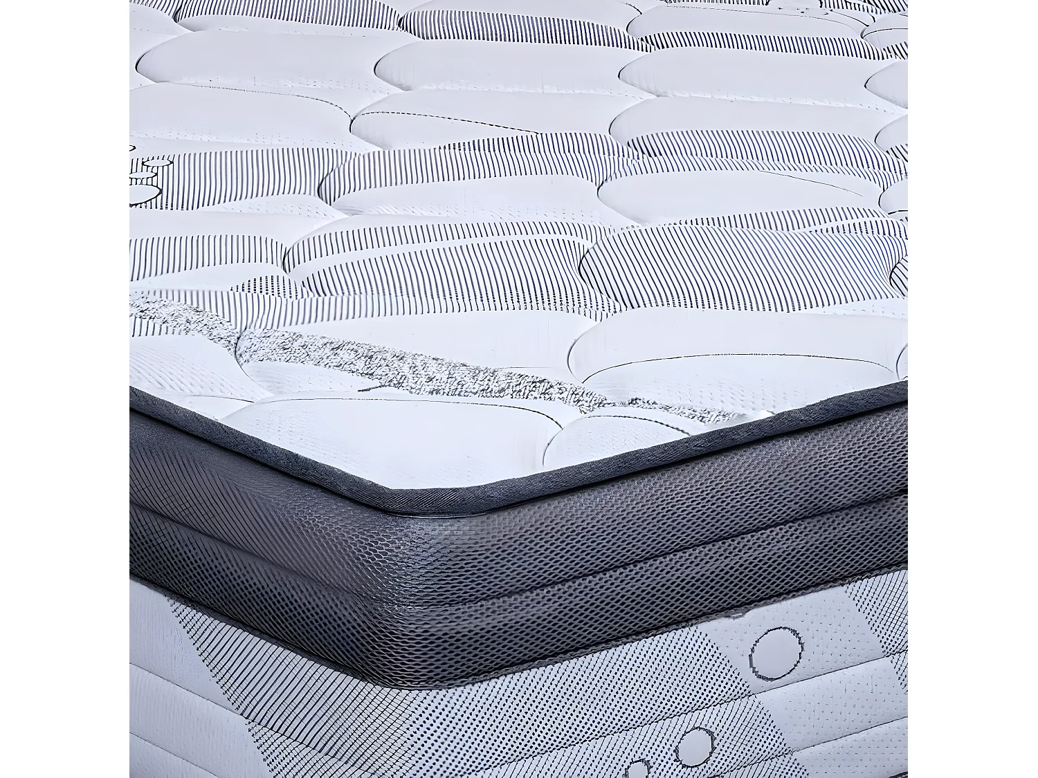 Matelas réversible BORA 90x190 cm, en mousse mémoire de forme, ferme, indépendance du couchage, avec face été/hiver, épaisseur 26cm