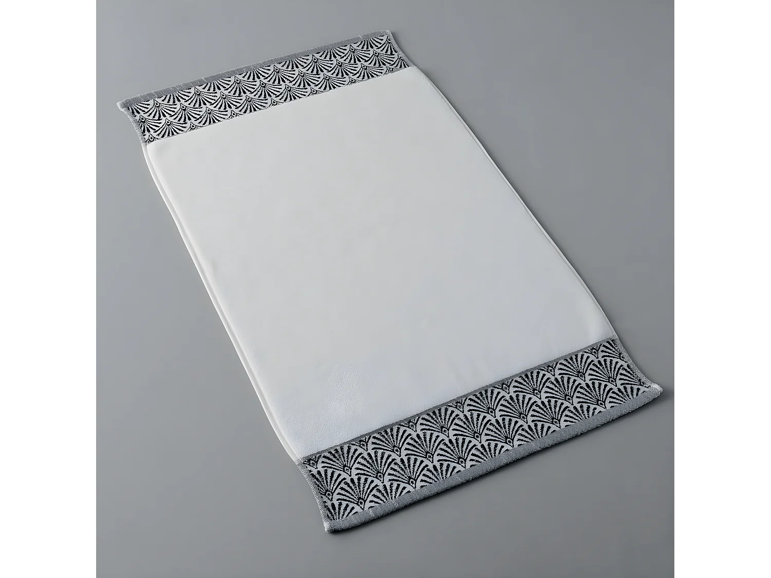 Tapis de Bain "Goldy" 50x85cm Blanc & Argent