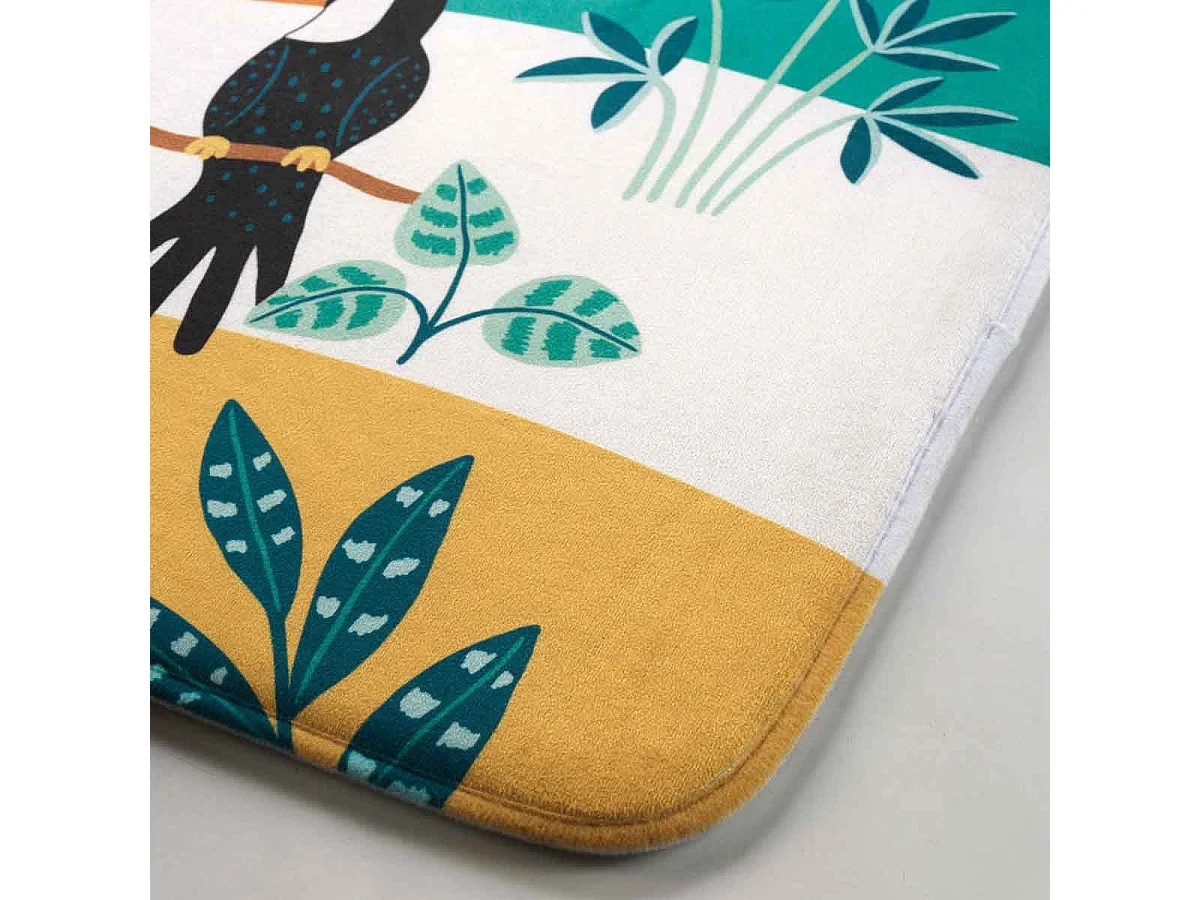 Tapis Enfant Imprimé "Jungle Story" 45x75cm Vert