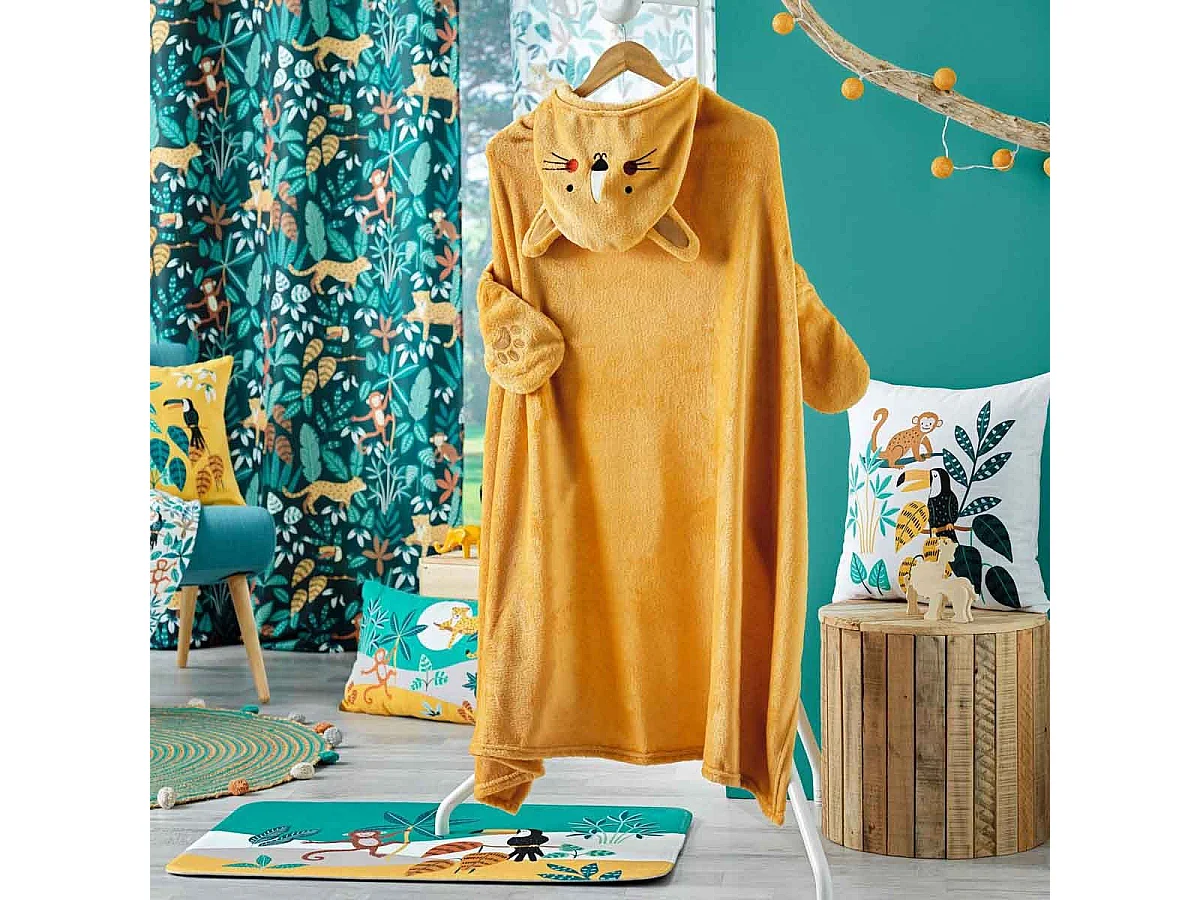 Tapis Enfant Imprimé "Jungle Story" 45x75cm Vert