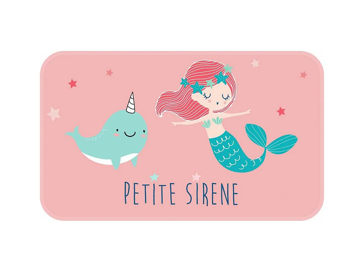 Tapis Enfant Déco "Petite Sirena" 45x75cm Rose