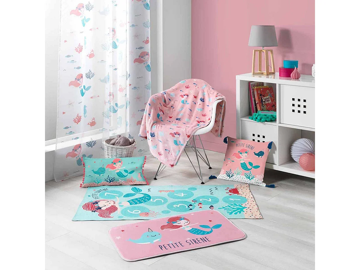 Tapis Enfant Déco "Petite Sirena" 45x75cm Rose