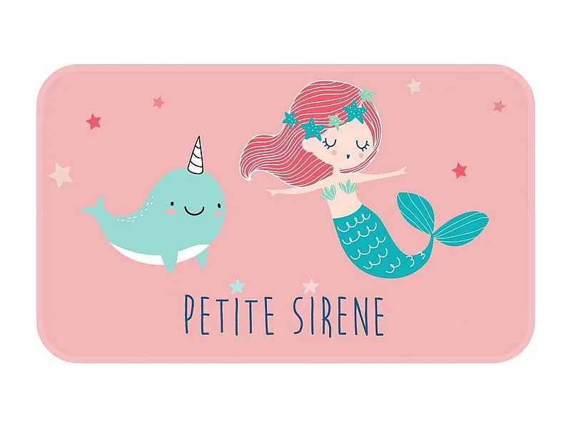 Tapis Enfant Déco "Petite Sirena" 45x75cm Rose