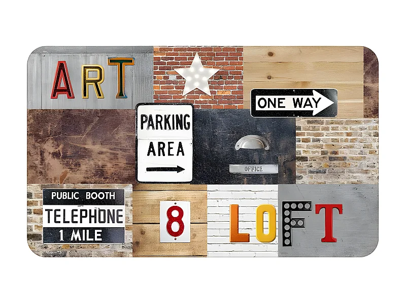 Tapis Déco Mousse "Loft" 45x75cm Multicolore