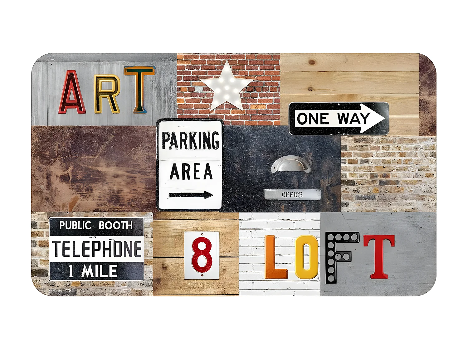 Tapis Déco Mousse "Loft" 45x75cm Multicolore