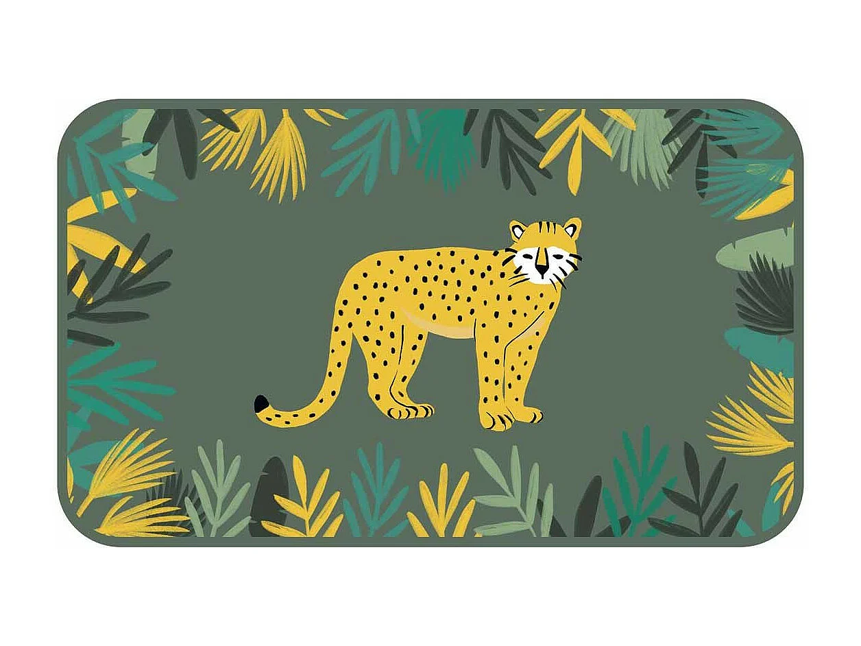 Tapis Enfant Déco "Animaux & Co" 45x75cm Vert