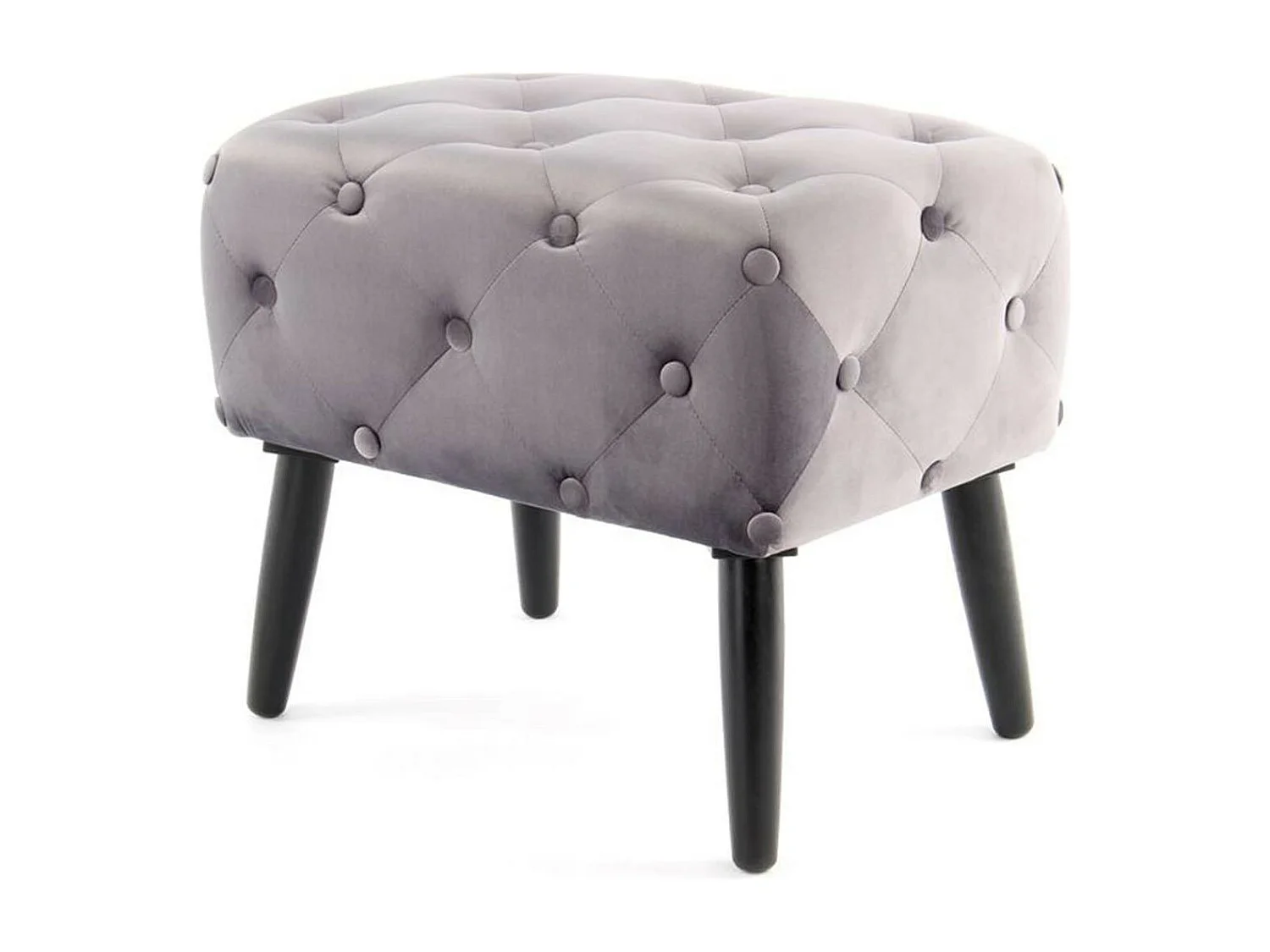 Tabouret en Velours "Piano" 60cm Gris