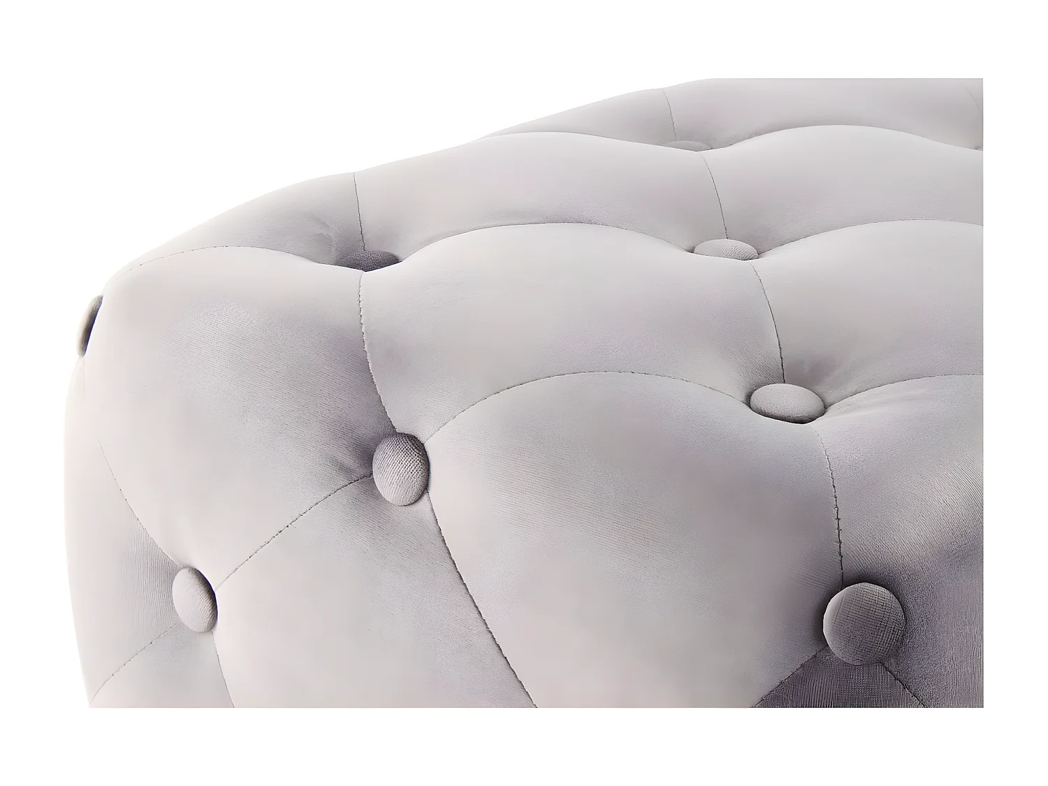 Tabouret en Velours "Piano" 60cm Gris