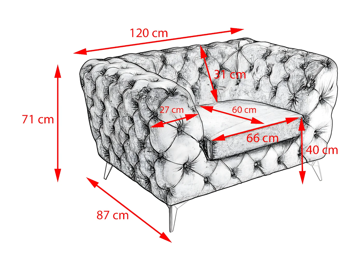Leunstoel - Groen Fluweel - NARLA