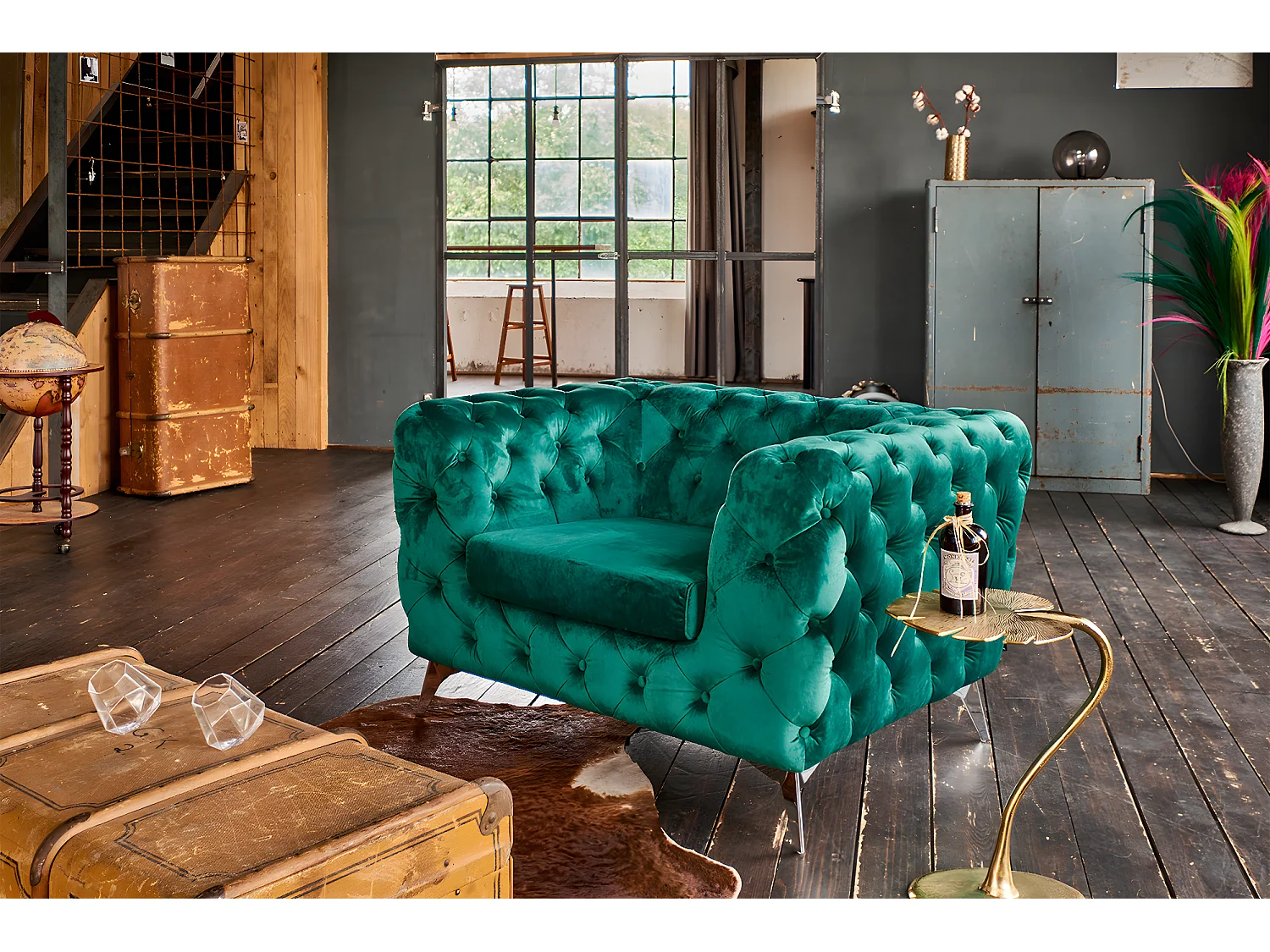 Fauteuil - Vert Velours - NARLA