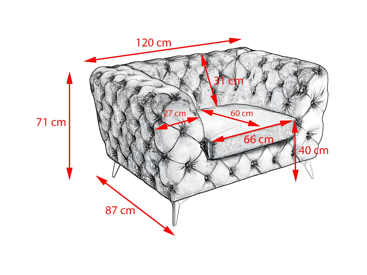 Sessel - Schwarz Velvet - NARLA