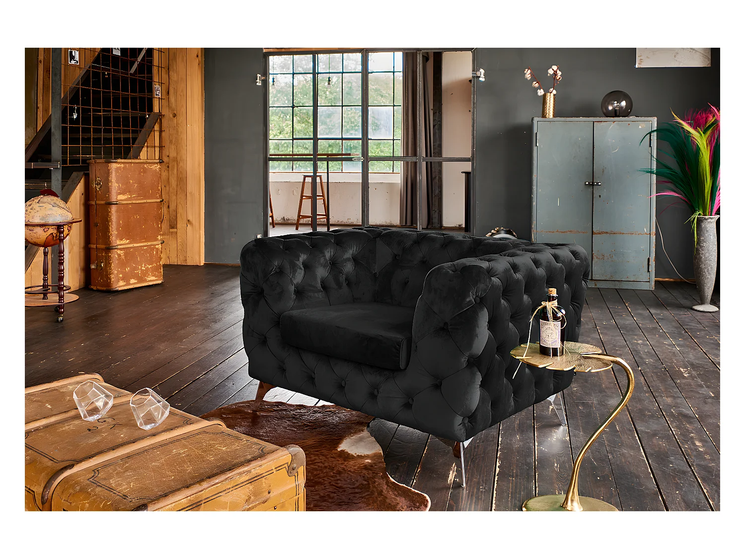 Fauteuil - Noir Velours - NARLA