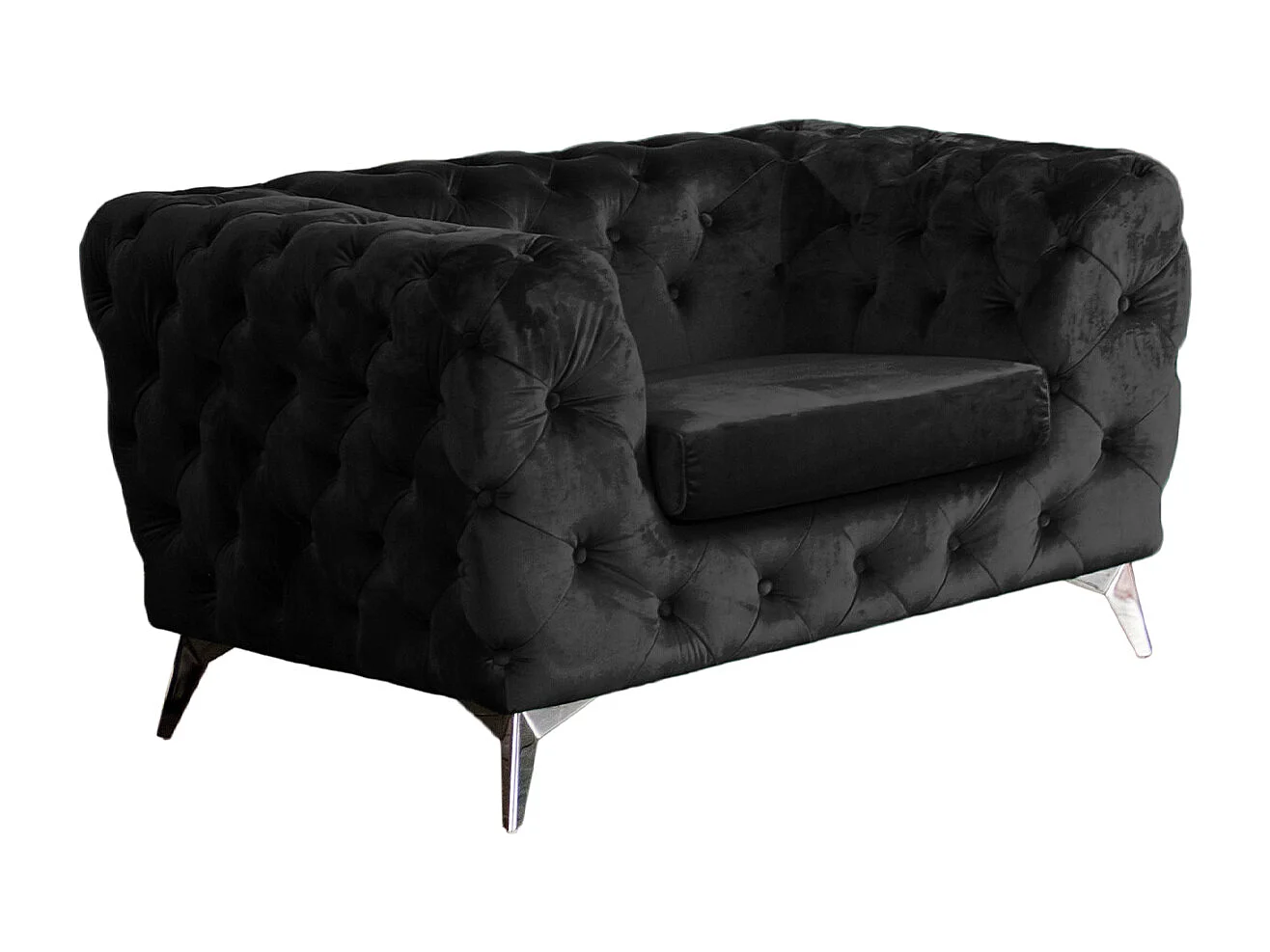 Chesterfield fauteuil - Zwart Fluweel - NARLA