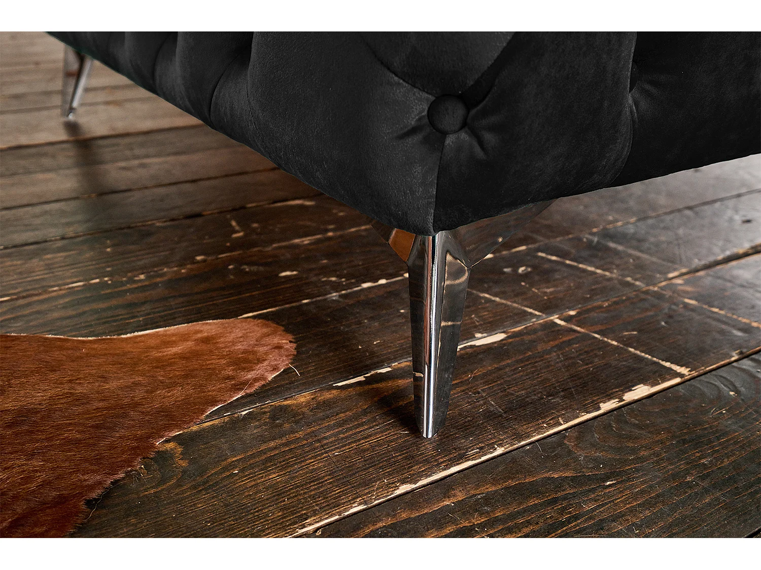 Chesterfield fauteuil - Zwart Fluweel - NARLA