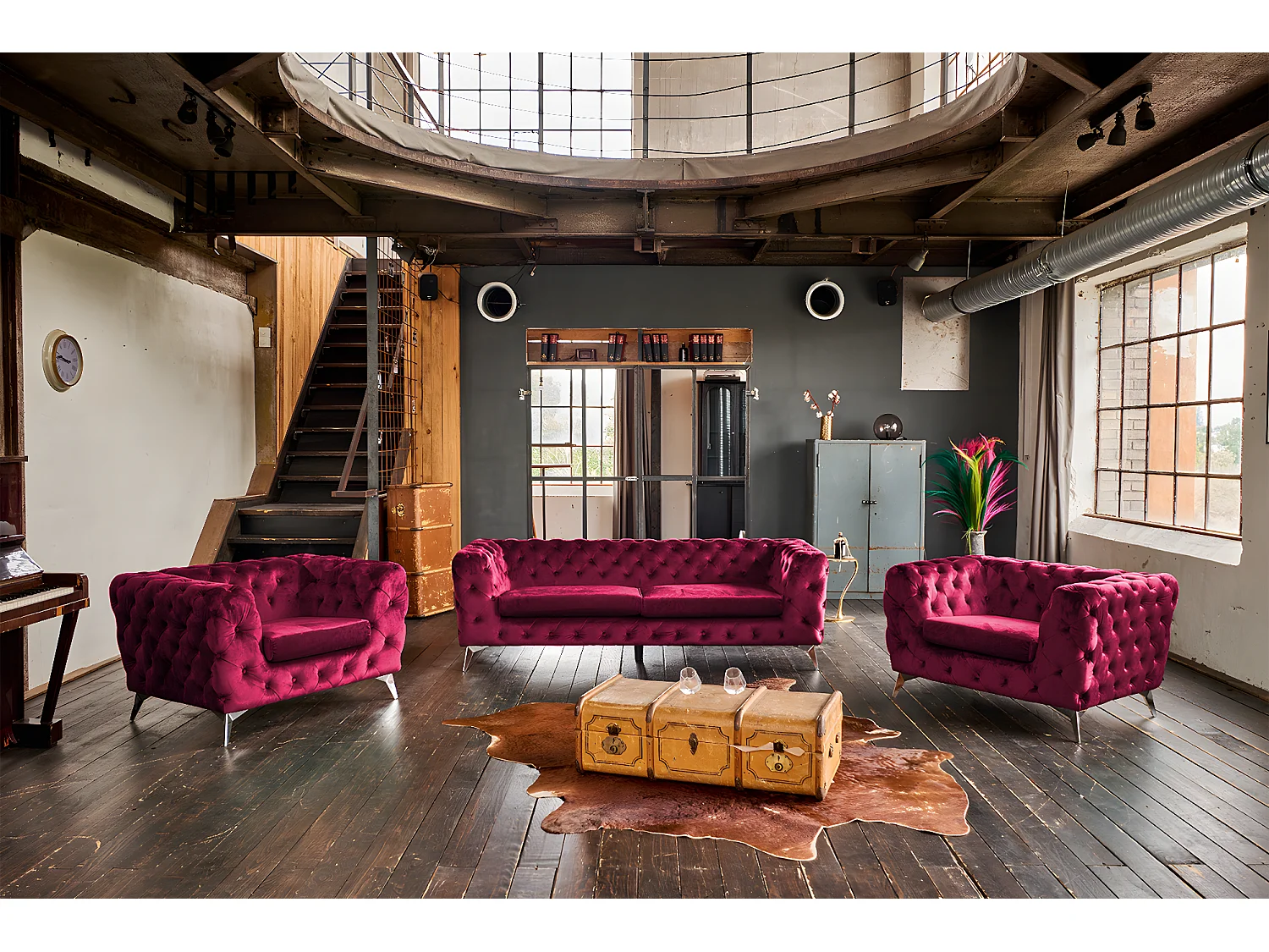 Sessel - Rot Velvet - NARLA