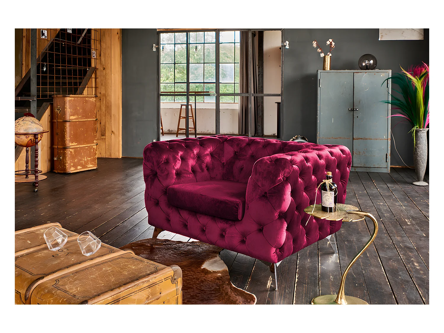 Fauteuil - Rouge Velours - NARLA